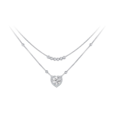 Ékszerkirály Ezüst dupla nyaklánc kristálymedállal nyaklánc