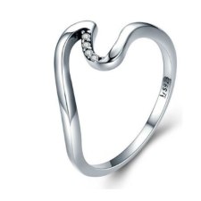 Ékszerkirály Ezüst gyűrű hullámos formával, 8-as méret (Pandora stílus) gyűrű