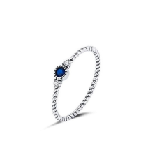 Ékszerkirály Ezüst gyűrű kék kővel, 7-es méret gyűrű