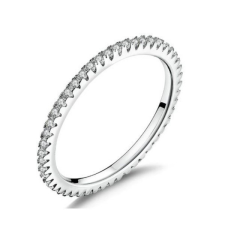 Ékszerkirály Ezüst gyűrű, körben kristálykövekkel díszítve, 5-ös méret gyűrű