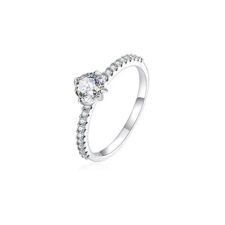 Ékszerkirály Ezüst gyűrű, női, fehér kristállyal, 6-os méret gyűrű
