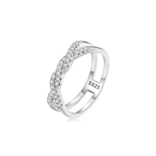 Ékszerkirály Ezüst női gyűrű, fonott, 8-as méret gyűrű