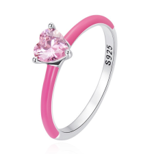 Ékszerkirály Ezüst női gyűrű, pink, 8-as méret gyűrű