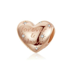 Ékszerkirály Ezüst szív charm cirkóniumkristállyal, rosegold egyéb ékszer
