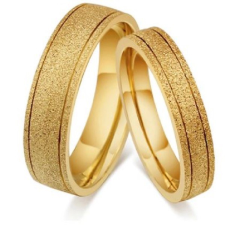 Ékszerkirály Férfi karikagyűrű, rozsdamentes acél, aranyszínű, 7-es méret gyűrű