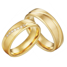 Ékszerkirály Férfi karikagyűrű, titánacél, aranyszínű, 12-es méret gyűrű