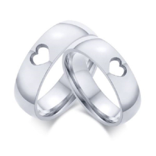 Ékszerkirály Karikagyűrű rozsdamentes acélból, szív motívummal, 11-es méret gyűrű