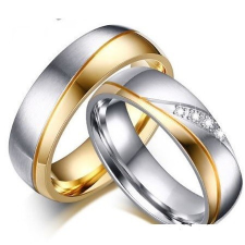 Ékszerkirály Női karikagyűrű, nemesacél, aranyszínű, 5-ös méret gyűrű
