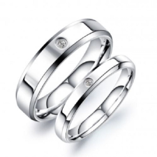 Ékszerkirály Női karikagyűrű, rozsdamentes acél, kristállyal, ezüst, 4-es méret gyűrű