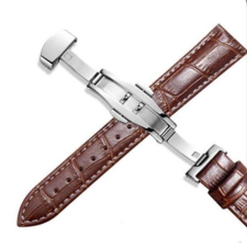 Ékszerkirály Óraszíj bőrből, 22 mm, barna-fehér óraszíj