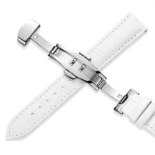 Ékszerkirály Óraszíj bőrből, 22 mm, fehér óraszíj