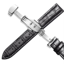 Ékszerkirály Óraszíj bőrből, 24 mm, fekete-fehér óraszíj