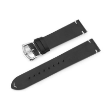 Ékszerkirály Óraszíj bőrből, hagyományos stílus, 20 mm, fekete óraszíj