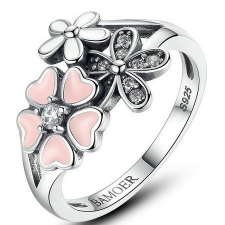 Ékszerkirály Virágos ezüst gyűrű 8-as méret gyűrű