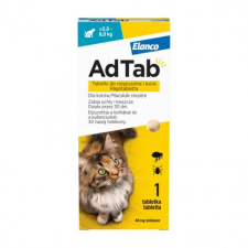 Elanco 4db-tól : AdTab rágótabletta macskáknak 1db , ( 2-8kg. cicáknak ) élősködő elleni készítmény macskáknak