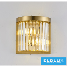 ELDLUX ELDICICLE kristály üveg fali lámpa E14×2 D250X250mm arany világítás