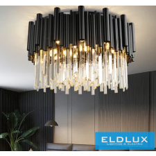 ELDLUX Kristály üveg mennyezeti lámpa E14×12 D550x300mm Fekete világítás