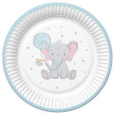 Elefánt Baby elefánt Blue Balloon papírtányér 8 db-os 18 cm party kellék