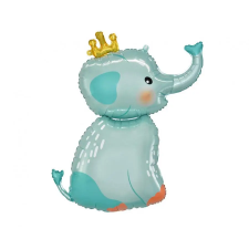 Elefánt Elephant with Crown, Elefánt fólia lufi 70 cm party kellék