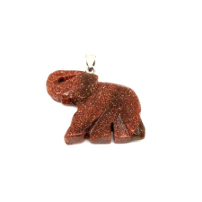 Elefánt medál goldstone vörös 4x3cm medál