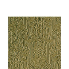 Elegance Olive Green dombornyomott papírszalvéta 25x25cm,20db-os asztalterítő és szalvéta