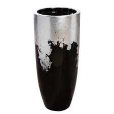  Elegáns ezüst-fekete padlóváza- kaspó 40 x 115 cm dekoráció