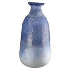  Elegáns kék árnyalatú üvegváza 17x 37 cm dekoráció