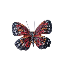  Elegáns női pillangó bross színes kavicsokkal, királyi pillangó, piros bross