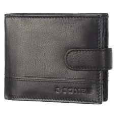  Elegáns, puha bőr fekete kívül kapcsos férfi pénztárca Jennifer Jones