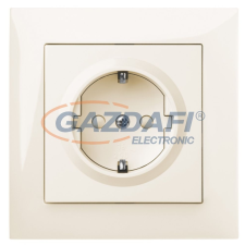 ELEKTRO-PLAST 1437-01 "Sentia" csatlakozó aljzat, 2P+F, krém, kerettel villanyszerelés