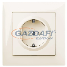 ELEKTRO-PLAST 1437-01 "Sentia" csatlakozó aljzat, 2P+F, krém, kerettel villanyszerelés