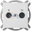 ELEKTRO-PLAST 1454-10 "Sentia" süllyesztett TV-R csatlakozó aljzat, 10dB, „átmenő”, fehér, keret nélkül