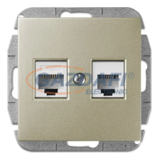 ELEKTRO-PLAST 1459-57 "Sentia" RJ45+RJ11 aljzat, szatén, keret nélkül villanyszerelés