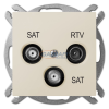 ELEKTRO-PLAST 1460-11 "Sentia" R-TV-2xSAT végzáró, krém, keret nélkül