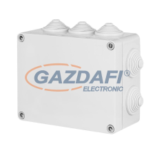 ELEKTRO-PLAST 2716-02 kötődoboz 10 kúpos kábelbevezetővel, csavaros fedéllel, 249x198x81mm, szürke, IP55 villanyszerelés