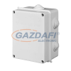 ELEKTRO-PLAST EP-0227-14 kötődoboz 6 kúpos kábelbevezetővel, csavaros fedéllel, 158x118x94mm, szürke, IP55