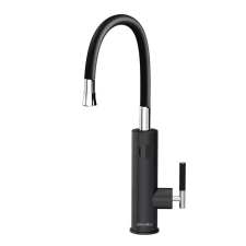  Elektromos csaptelep, univerzális kifolyó, azonnali vízmelegítés, Univerzális-fekete, EU csaptelep