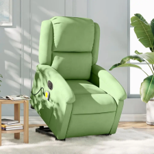  elektromos felállást segítő világoszöld bársony masszázsfotel masszázsfotel