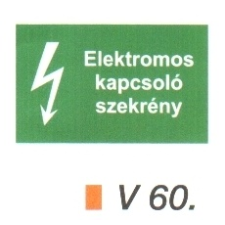  Elektromos kapcsoló szekrény v 60 információs címke