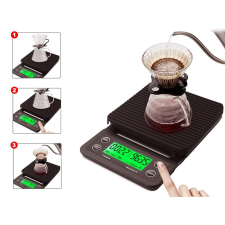 Elektromos kávémérleg, barna - 5kg/0,1g konyhai mérleg