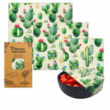 Élelmiszer csomagolópapír, Zero Waste, méhviasz, organikus pamut, újrahasznosítható, kaktusz minta papírárú, csomagoló és tárolóeszköz