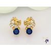  Elen antiallergén cica fülbevaló kék kővel-18K