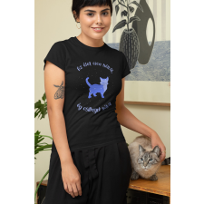  Élet cica nélkül fekete póló egyedi ajándék