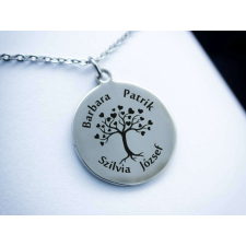  Életfa egyedi acél kör medálos nyaklánc nyaklánc