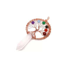 Életfa rose drót csúcs hegyikristály medál 5x9cm medál