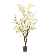  Élethű cseresznyevirág fa 175 cm – fehér, cserépben dekoráció