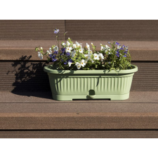 Elif Plastic Virágláda alátéttel Verbéna 1,9L 30x12x11cm Szín: Olivazöld kerti tárolás