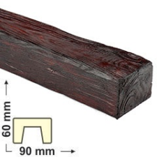 Elite Decor DecoWood Vörös-90 Modern poliuretán gerenda (ED107) tapéta, díszléc és más dekoráció