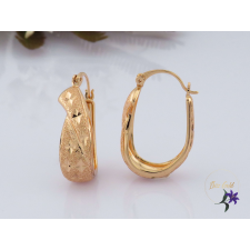  Eliza antiallergén ovális metszett fülbevaló-18K fülbevaló