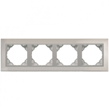 ELKO EP Hungary Efapel 90940_TIA METALLO Négyes keret, inox/alumínium villanyszerelés